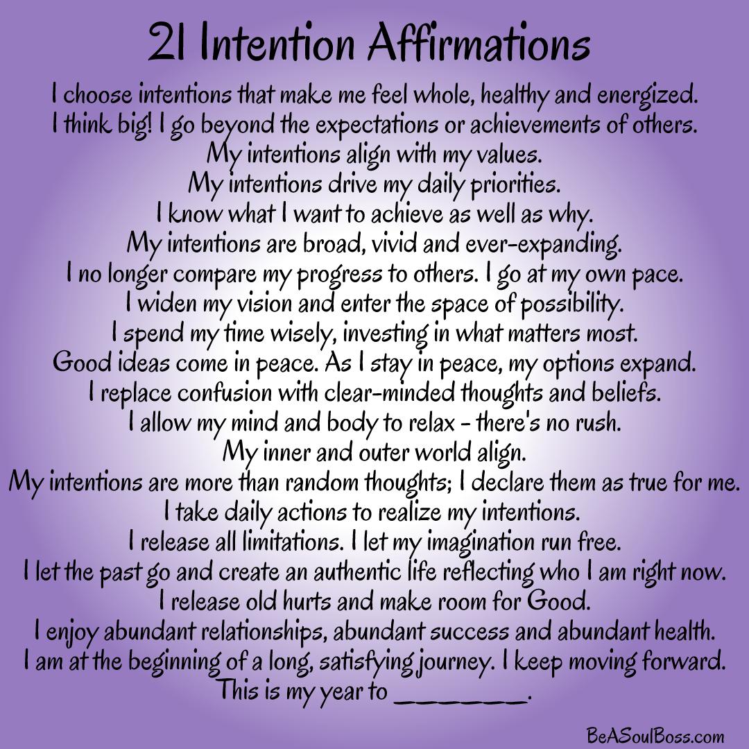 21 Intention Affirmations | Soul Boss