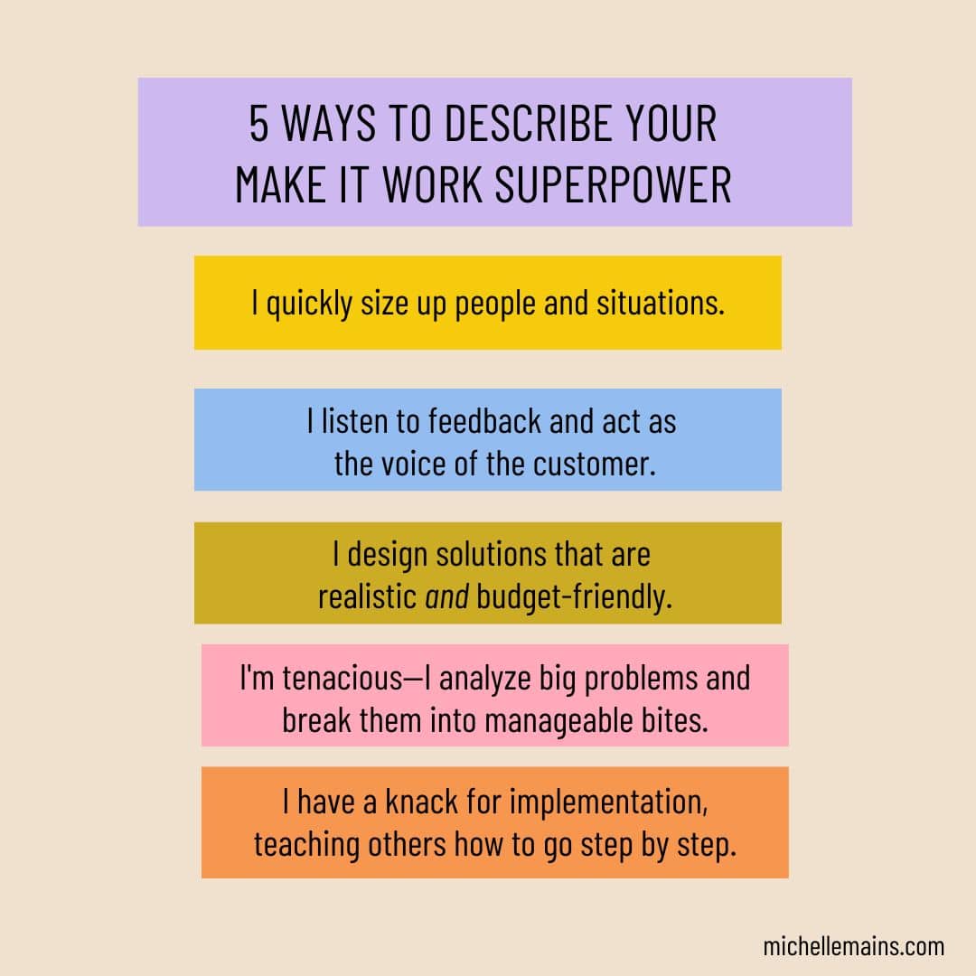 5 Ways to Describe Your Make it Work Superpower Pro Tips | Soul Boss